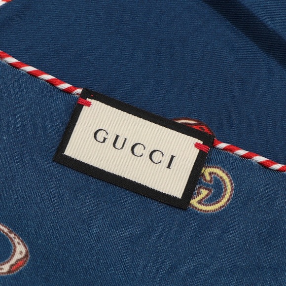 Gucci Interlocking G and Horseshoe Pocket Square, NEW with Tag - Picture 2 of 3